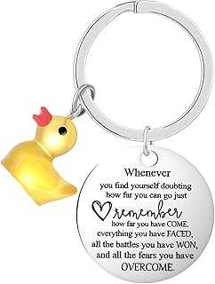 Inspirational Keychain Funny Ducking Key Chain Lucky Duck Charms Novelty Gifts