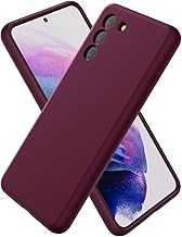 for Samsung Galaxy S21 Case Liquid Silicone, Slim Fit Thin Soft Shockproof Phone Case for Women Girl Men Cute, Upgraded Camera Protection and Microfiber Lining, Burgundy