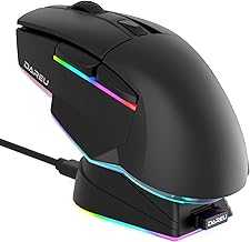 A955 Lightweight Wireless Gaming Mouse with RGB Charging Dock: Tri-Mode 2.4G/USB-C/BT Mouse Up to 12K DPI Optical Sensor -KBS II Buttons Fully Programmable- 120 Hr Battery