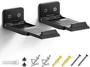 ELETIUO Soundbar Wall Mount Bracket for Samsung, LG, Sony, JBL, Vizio, Sonos and More, Depth Adjustable 3.5”-6.1”, Soundbar Shelf Under TV, Black