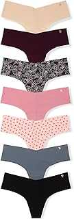 Women's No Show Thong Underwear, Panties for Women, Multi Pack (XS-XXL)