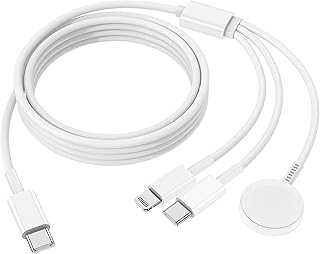 Apple Watch Charger,Apple iWatch Magnetic Fast Charger to USB C Cable,3 in 1 Multi Charging Cable 6 FT Compatible with Watch Series Ultra2/SE/10/9/8/7/6/5/4/3/2/1,iPhone 16/15/14/13/12/11,ipad