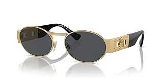 Unisex Sunglasses Matte Gold Frame, Dark Grey Lenses, 56MM