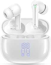 Wireless Earbuds, Bluetooth Ear Buds Headphones with LED Charging Case, Deep Bass Stereo Sound, 40 Hours Playtime, IP7, Lightweight in-Ear Earphones for iPhone Android Sports Workout