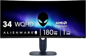 34 Curved Gaming Monitor – AW3425DWM - 34-inch WQHD 180Hz 1ms Display, 1500R, AMD FreeSync Premium, VESA AdaptiveSync.