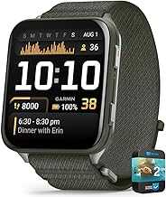 010-02980-01 Venu X1 Premium GPS Smartwatch Moss Titanium Bundle with 2 YR CPS Enhanced Protection Pack
