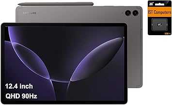 Galaxy Tab S9 FE+ Plus Android Tablet (12.4” Touchscreen, 8GB RAM, 256GB Storage, 18-hr Long Battery Life, S Pen, 1 Front Camera + 2 Rear Cameras, Lightweight Durable Design) SM-X610, Gray