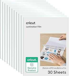 Lamination Film - 8.5 in x 11 in (30 Count) - 15 Holographic + 15 Transparent Laminate Sheets - Adds a Protective, UV-Resistant Finish to Stickers, Scrapbooks, Decals, Cards, & More