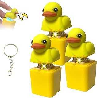 Duck Quacking Fidget Toy, Quacking Ducky Fidget Toy Keychain with Lights & Sound, Quakeys Toy Duck, Ducky Keyboard Keycaps That Quack, Stress Reliever Anxiety Relief Sensory Toys (3Pcs)