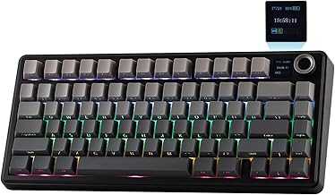 X Aula F75 MAX Wireless Mechanical Keyboard with TFT Screen and Knob, Gasket Gaming Keyboard in 75% Layout, Hot Swappable, RGB Backlight, for PC/Mac/Linux (Black Gradient)
