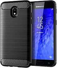 Phone Case for Samsung Galaxy J7 Star J 7 Crown 7J Refine 2018 J7V V 2nd Gen with Tempered Glass Screen Protector Cover Cell Accessories Slim Thin TPU Silicone Rubber Glaxay Aura S767VL SM J737V Black