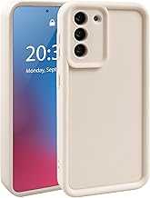 Soft Case for Samsung Galaxy S21 5G (6.2-Inch), Flexible Liquid Silicone Matte Back Cover Shockproof Phone Case, Camera Protection Light Weight Protective Bumper Cover, Cream