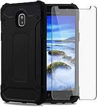 Asuwish Phone Case for Samsung Galaxy J7 Star J 7 Crown 7J Refine 2018 J7V V 2nd Gen with Screen Protector Cover and Slim Layer Cell Accessories Protective Glaxay Aura S767VL SM J737V Women Men Black