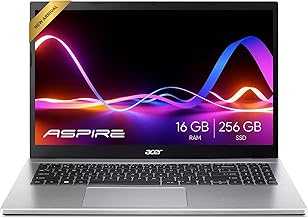 Aspire Premium Slim Laptop - 15.6" Full HD IPS 1080P Display - AMD Ryzen 3 7330U Quad-Core Processor - 16GB RAM - 256GB NVMe SSD - Webcam - Wi-Fi 6 - Windows 11 Pro - No Mouse