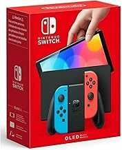 Switch (OLED model) with Neon Red & Neon Blue Joy-Con