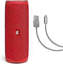 Flip 5 (Red) + Bundle with Case Logic Braided USB Type-C Charge & Sync (6 feet, Gray)