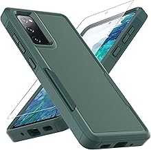 for Galaxy S20 FE 5G Case,[Military Grade Drop Tested] with HD Screen Protector,Dual Layer Protective Heavy Duty Cell Phone Cover Non-Slip Shockproof Rugged Case for Samsung Galaxy S20 FE (Dark Green）