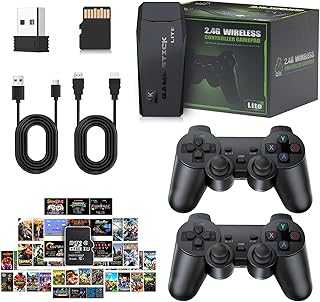 2025 Newest Retro Game Console, 20000+Games Wireless Home Video Game Console with 2 Wireless Handles, 64G HDMI TV Plug and Play PSP Arcade Stick, Support Dual TV Output, Gift for Kids & Adults