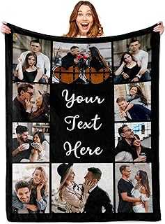 Custom Blanket with Photo Personalized Picture Blanket for Christmas Fathers Day Birthday Gifts Customized Gifts for Dad Mom Girlfriend Boyfriend Wife Husband