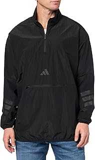 adidas Men's Size Future Icons 3-Stripes Woven Half-Zip Sweatshirt