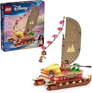Disney Moana's Adventure Canoe Building Toy Set - Pretend Play Toy Boat for Kids, Girls & Boys, Ages 6+ - Gift for Birthdays - 43270
