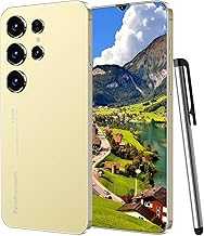 S24 Ultra Unlocked Phone,Android 14 Smartphone,4+128GB Cell Phone,6800mAh large battery,6.3-inch screen,90Hz FHD+ Screen 72MP Camera Smartphone,Dual SIM 5G Phone,Face ID/GPS. (Gold, 128, GB)