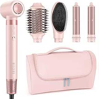 5 in 1 Hair Dryer Brush – Fast Blow Dry & Curling Styling Tool for Frizz-Free Volume, Smooth Hair & No Heat Damage – Includes Travel Bag