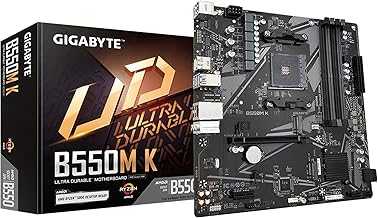 B550M K Motherboard, Supports AMD AM4 Ryzen 5000 Processors, Micro-ATX, DDR4, Dual M.2, SATA 6Gb/s, Realtek GbE LAN, PCIe 4.0