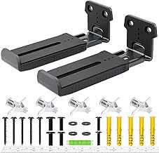 Soundbar Wall Mount Bracket for Samsung, Sony, LG, Vizio, Bose, JBL and More Sound Bar Mounts Under TV, Depth Adjustable 3.7”-6.4”, Hold up to 38 lbs, Soundbar Shelf