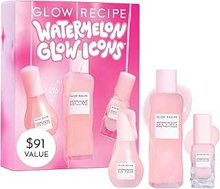 Watermelon Glow Icons Skin Care Gift Set - Niacinamide Dew Drops Face Serum (40ml) + PHA + BHA Pore Minimizing Toner with Hyaluronic Acid (150ml) + Pink Juice Facial Moisturizer (25ml)