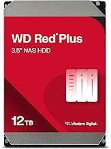 12TB WD Red Plus NAS Internal Hard Drive HDD - 7200 RPM, SATA 6 GB/s, CMR, 512 MB Cache, 3.5" - WD120EFGX