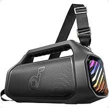 Boom 2 Plus By Anker, Outdoor Speaker, 140W, 2+2 Channel, BassUp 2.0, 20H Playtime, Fast Charge, IPX7 Waterproof, RGB Lights, Power Bank, Bluetooth 5.3, Portable for Outdoors, Camping, Beach