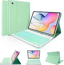 LAMA Backlit Keyboard Case for Samsung Galaxy S6 Lite 10.4" Case with Keyboard, Detachable Thin Case with S Pen Holder for Galaxy S6 Lite 10.4" 2020/2022(SM-P610/P615/P613/P619), Green