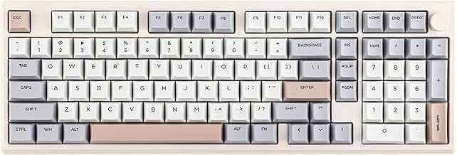 Galaxy100 QMK/VIA Wireless Gaming Keyboard, Aluminum Shell, Bluetooth/2.4Ghz/USB-C, Pre-Lubed Hot-Swappable Linear Switches, NKRO, RGB Backlit (Creamy White, Marble White Switch)