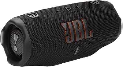 Charge 6 - Portable Waterproof & Drop-Proof Bluetooth Speaker, Bold Pro Sound with AI Sound Boost, 28Hrs of Playtime, Built-in powerbank & Comes with a Sturdy/Removable Carrying Strap (Black)