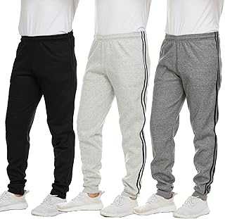 3 Pack: Men's Tech Fleece Ultra-Soft Warm Jogger Athletic Sweatpants with Pockets