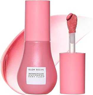 Niacinamide Dewy Flush Tinted Serum - 100% Glowy Skincare Makeup to Smooth, Hydrate & Brighten - Liquid Korean Makeup with Buildable Soft Pink Tint - Watermelon Flush (0.4 oz)