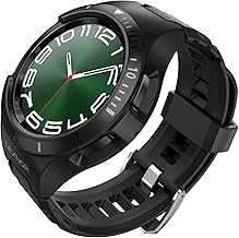 for Samsung Galaxy Watch 6 Classic Band [47mm] [43mm], Galaxy Watch 6 Band [40mm] [44mm], [Raised Bezel & Snap-on] Rugged Shockproof Case for Galaxy Watch 6 / Watch 6 Classic (2023)
