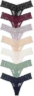Women's Lace Thong Underwear, Panties for Women, Multi Pack (XS-XXL)