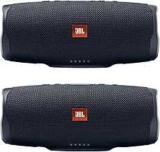 Charge 4 - Waterproof Portable Bluetooth Speaker Bundle - Black/Black (Pair)