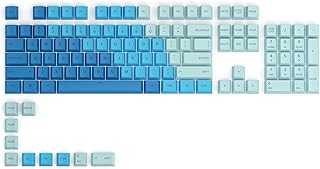 GPBT Dye Sublimated Keycaps (Caribbean Ocean) -Thick PBT Plastic 114 Keycap Set for 100% Full Size, 85% 80% TKL, 60% Compact, 75% Mechanical Keyboards