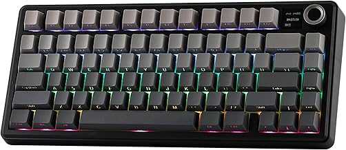 X Aula F75 MAX Wireless Mechanical Keyboard with TFT Screen and Knob, Gasket Gaming Keyboard in 75% Layout, Hot Swappable, RGB Backlight, for PC/Mac/Linux (Black Gradient)