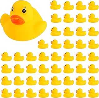 50-Pieces Float & Squeak Mini Rubber Duck Baby Bath Ducky Sound Shower Toys for Kids