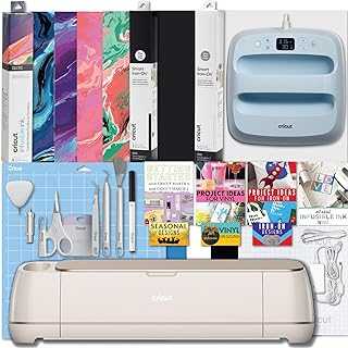 Maker 4 and Easy Press 3 Machine Combo Bundle - Craft Cutting Machine with Heat Press Machine (9 in x 9 in) and Iron-on Materials for DIY T-Shirts, Tote Bags and Hoodies, Sublimation Projects