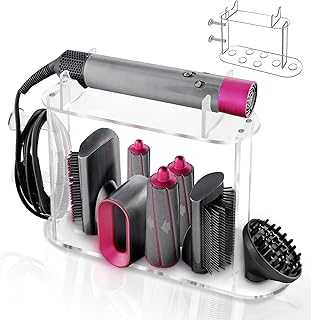 Upgraded Airwrap Storage Stand Use for Dyson Airwrap Attachments, 7-Hole Storage Holder Stand Compatible with Dyson Airwrap, Acrylic Airwrap Accessories Organizer, for Bathrooms and Makeup Table