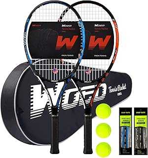 Adult 2 Player Tennis Racket Perfect for Beginner and Professional Players, 27” Speed Tennis Racquet Include Tennis Balls, Overgrips, Tennis Bag, Vibration Dampe, Cover