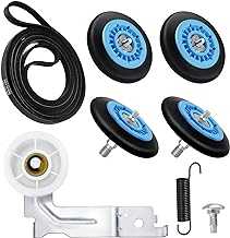 Dryer Repair Kit Fit for Samsung DV42H5000EW/A3 DV45H7000EW/A2 DV42H5200EP/A3 DV40J3000EW/A2, Includes DC97-16782A Samsung Dryer Roller, 6602-001655 Dryer Belt, DC93-00634A Idler Pulley by Techecook