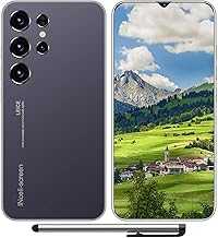 Unlocked Phone S24 Smartphone 5G Android 13 Cell Phone 6.3 Inch Screen 4GB+128GB Storage 6800mAh Long Battery Dual SIM Stylus Face Recognition GPS (Purple)