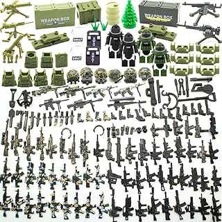 200+ Pcs Military Weapon Pack Accessories Kits Toys, Swat Team Building Block Toys, Military Soldier Style Weapon Sets, Army Equipment Gear Sets, Accessories Compatible with Major Mini figure