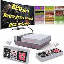 Classic Mini Retro Game Console Built in 820 Classic Games and Dual Wireless Remote Controllers,AV Output Video Game System for Ideal Gift.